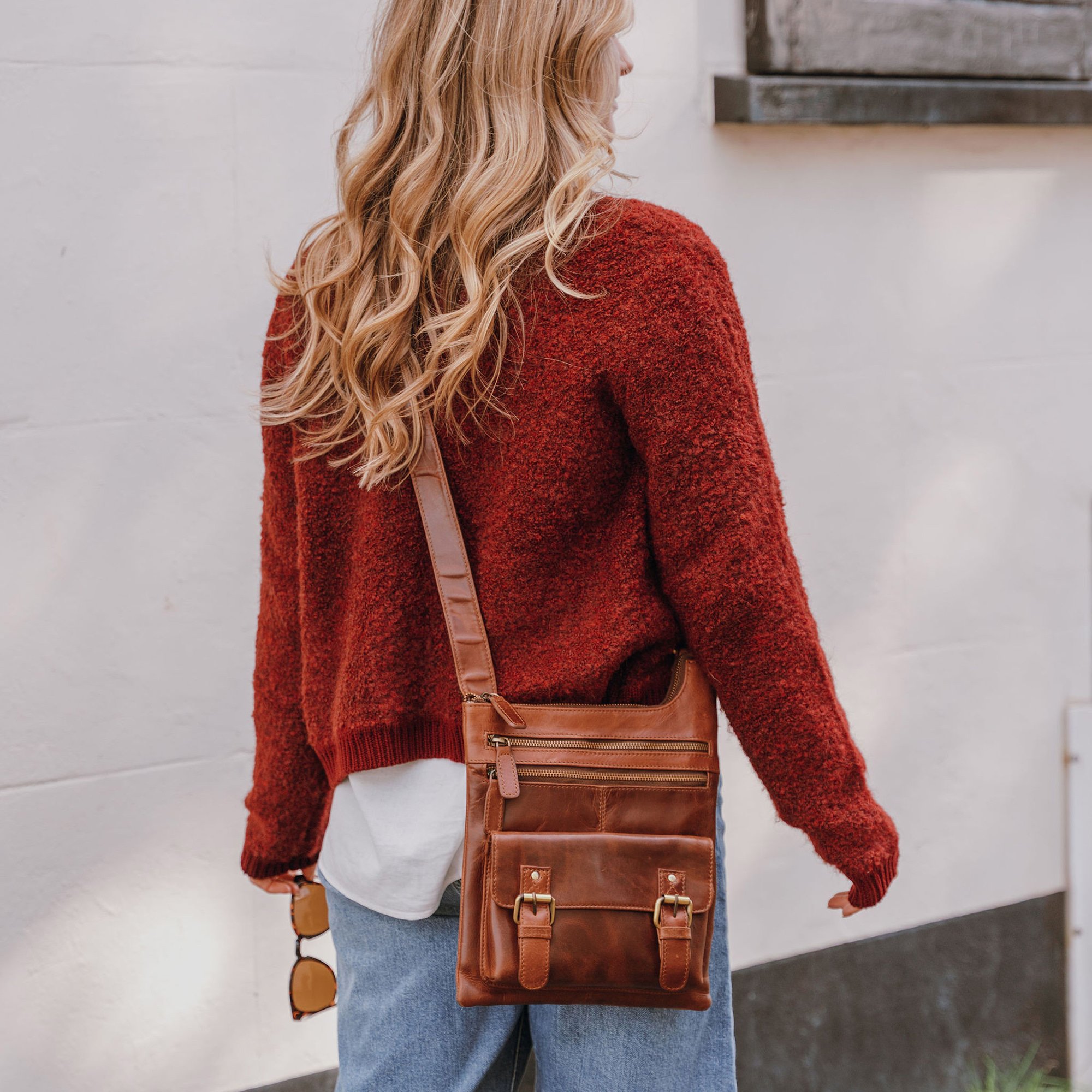 Tilly Leather Crossbody Bag, Brown | The Leather Store